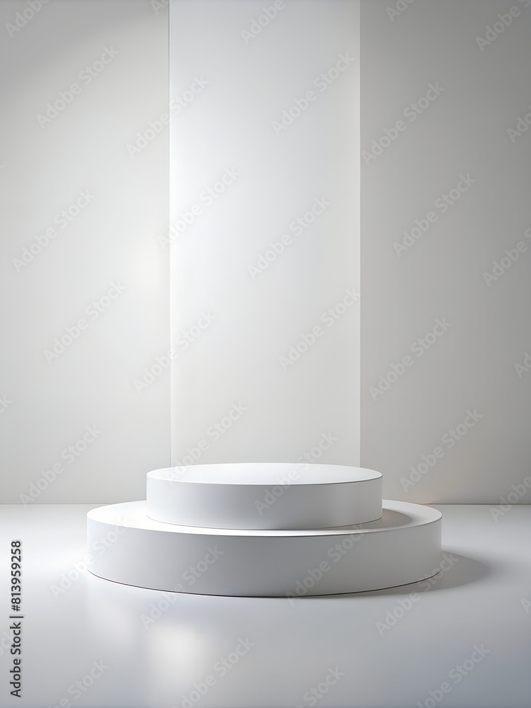 Fototapeta premium white podium for product demonstration on a white background