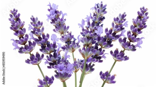 A beautiful image of lavender flowers. The flowers are a delicate shade of purple and have a sweet  floral scent. The image is calming and relaxing.