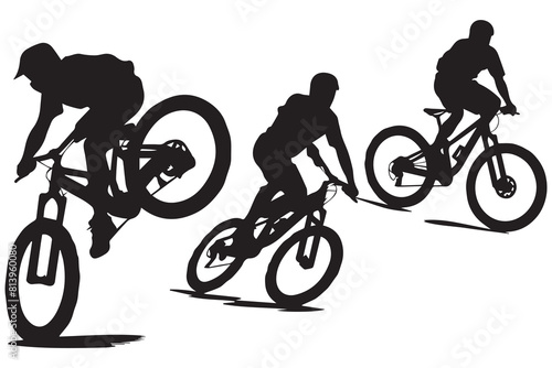 Downhill Mountain Biker Jumping Bicycle