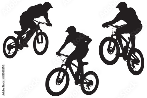 Downhill Mountain Biker Jumping Bicycle