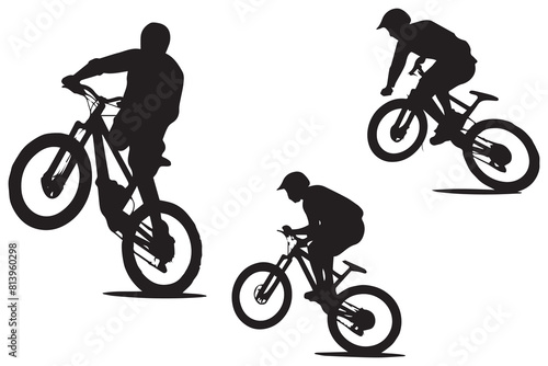 Downhill Mountain Biker Jumping Bicycle