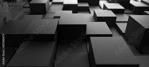 abstract 3d cube black color background