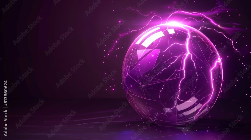 Cyber safety technology cover concept, 3D dome bubble barrier effect. Artificial intelligence defence glow thunderbolt round element. Cyber safety technology cover concept, 3D dome bubble barrier effect. Artificial intelligence defence glow thunderbolt round element.