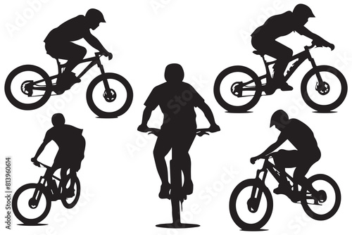 Downhill Mountain Biker Jumping Bicycle