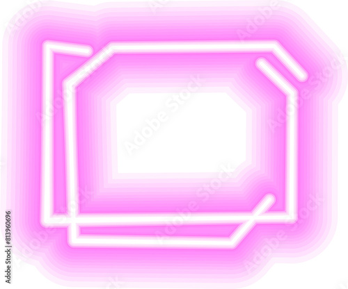 Abstract neon frame with transparent background.