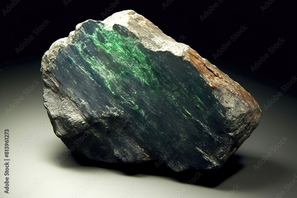Heazlewoodite is rare precious natural stone on black background. AI generated. Header banner mockup with space. Heazlewoodite is rare precious natural stone on black background. AI generated. Header banner mockup with space.