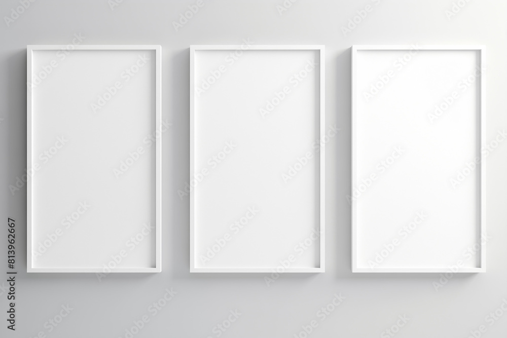 blank paper frames on white wall blank paper frames on white wall