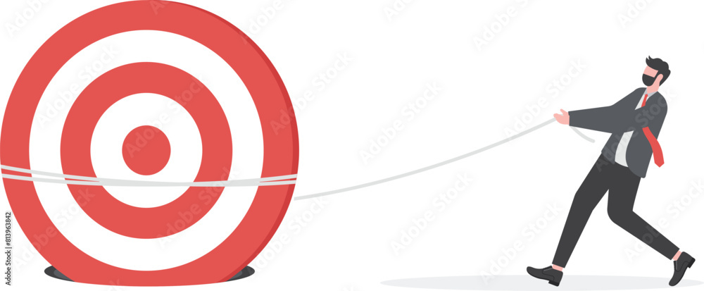 business goals. Businessman working hard to push target stuck in hole
business goals. Businessman working hard to push target stuck in hole