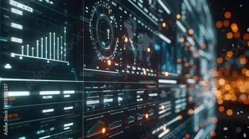 Wallpaper Mural E-commerce analytics on a large data visualization screen, tracking consumer trends. Torontodigital.ca