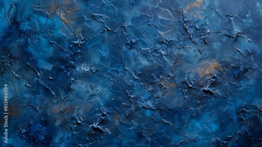 A textured abstract image displaying layers of blue cracked paint with hints of rust, showcasing a rich, deep palette. A textured abstract image displaying layers of blue cracked paint with hints of rust, showcasing a rich, deep palette.