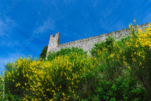 The Castle of Padenghe, one of the most beautiful places to visit on Lake Garda, in the village of Padenghe, Italy - 5 May 2024