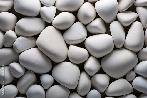 Close-up image of seamless white stones providing a tranquil and clean background