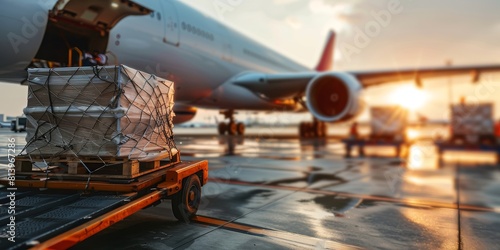 The cargo is being loaded onto the plane.