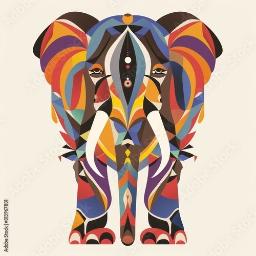Wallpaper Mural Modern Geometric Elephant Art Torontodigital.ca