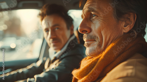 Confident Driving Instructor Providing Calm Instructions and Encouragement to New Driver During Lesson   Realistic Driving School Concept Photo Stock photo