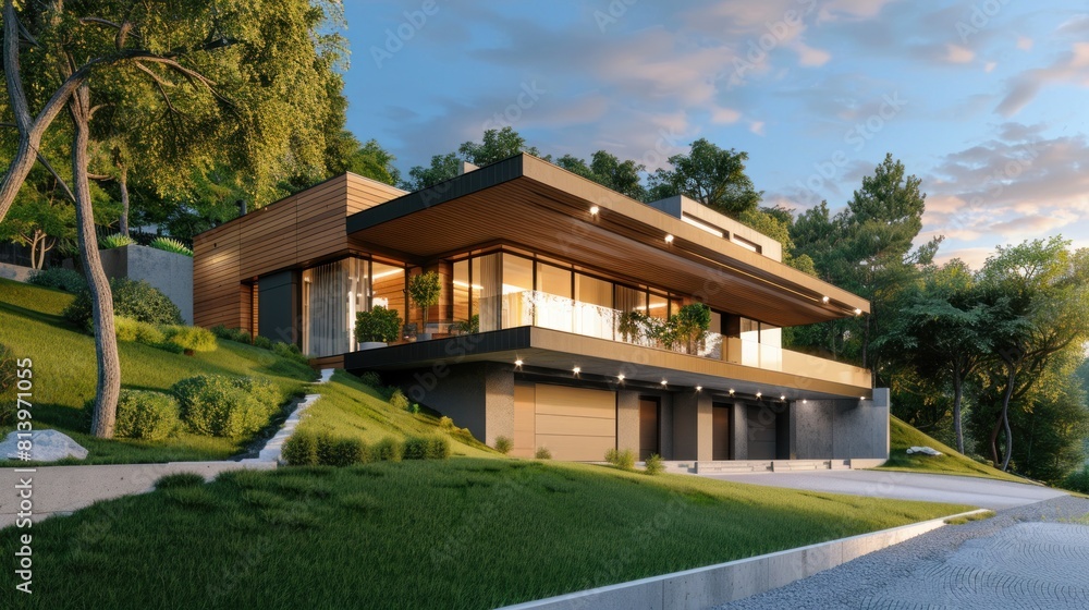 modern house. residential area