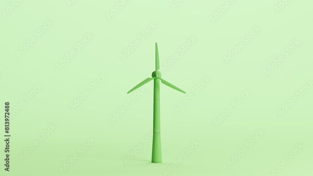 Green wind turbine windfarm wind power sustainable renewable energy mint background 3d illustration render digital rendering Green wind turbine windfarm wind power sustainable renewable energy mint background 3d illustration render digital rendering