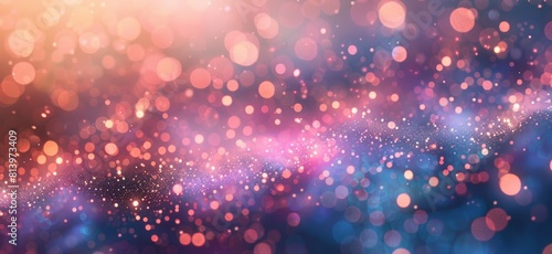 A soft pastel bokeh background with an array of sparkling lights in shades of lavender  pink and white