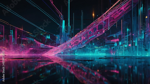 Futuristic data-themed abstract background with a digital art concept © Artistic Visions