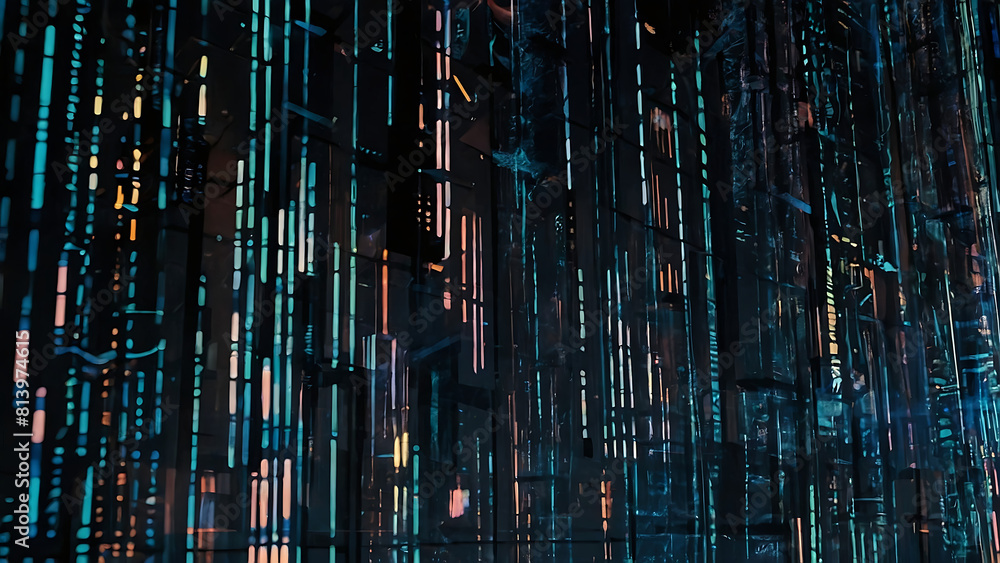 Obraz premium Futuristic data-themed abstract background with a digital art concept