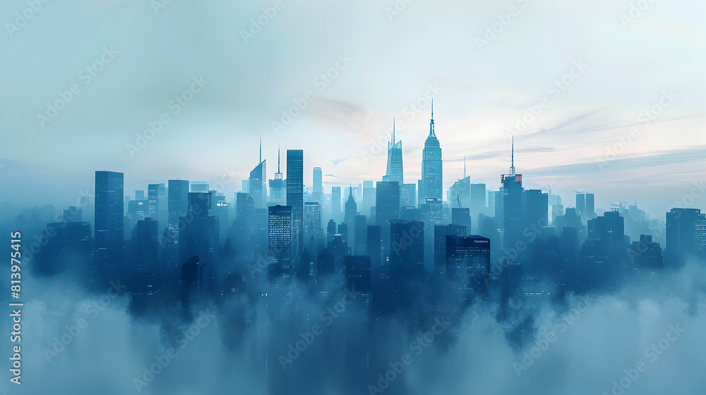 Cityscape in Morning Mist: Urban Skyline Merging with Nature s Mystery Cityscape in Morning Mist: Urban Skyline Merging with Nature s Mystery