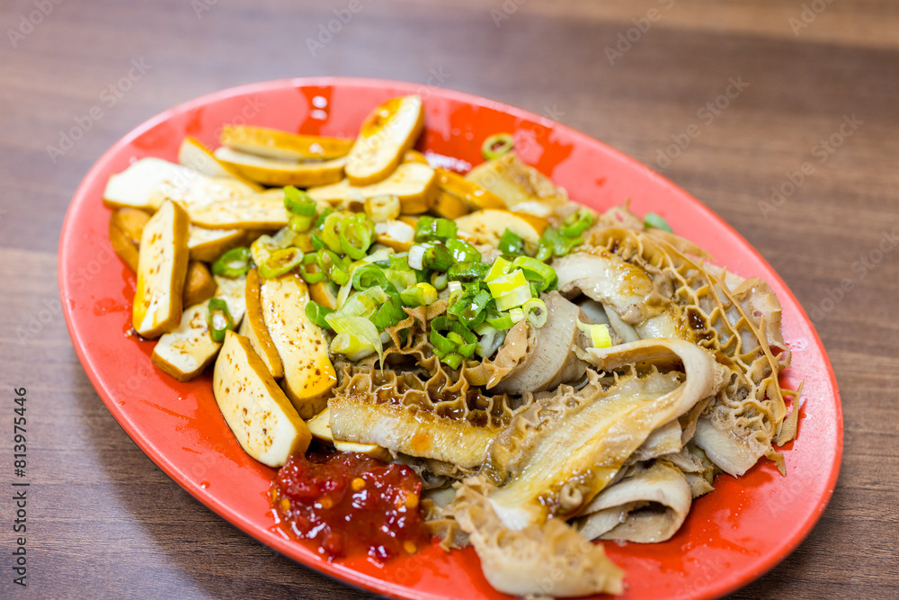 Taiwanese local food store with braised tofu Taiwanese local food store with braised tofu