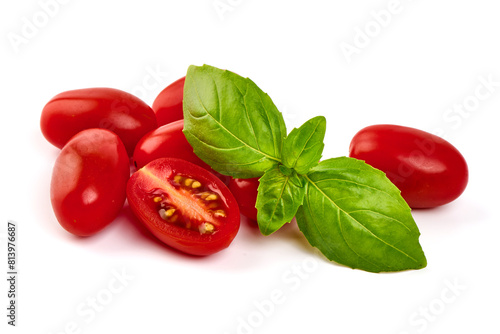 Fresh cherry tomatoes, isolated on a white background. High resolution image