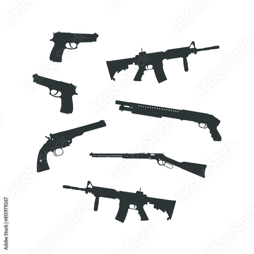 assault rifle and gun