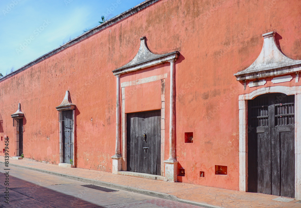 colorful colonial building details in valladolid, yucatan, mexico ...