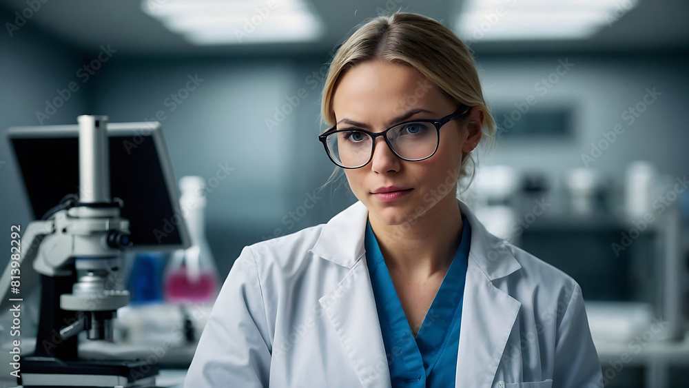 woman scientist working in the medical industry conducting research and testing woman scientist working in the medical industry conducting research and testing