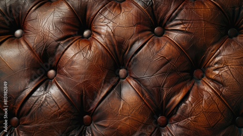 sofa texture. close up leather upholstery on the headboard or sofa photo