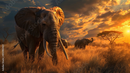 An awe-inspiring scene of a safari in the African savannah © Samvel
