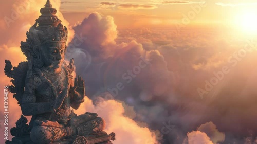very beautiful and amazing statues of Hindu gods. seamless looping time-lapse virtual 4K video Animation Background. photo