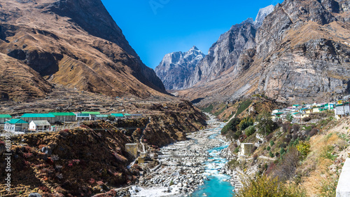 Foto Mana village which is last Indian village near Badrinath Dham in the Indian stat