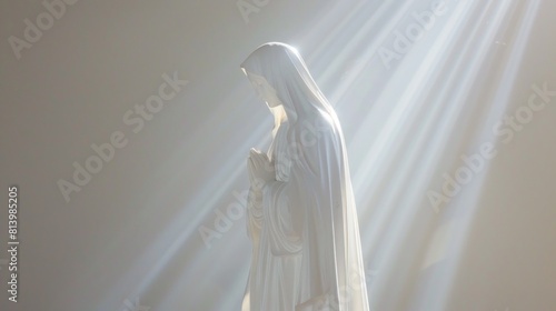 Statue of Virgin Mary Bathed in Divine Light