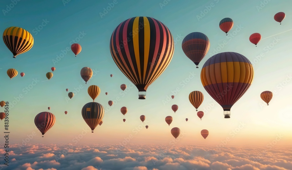 Obraz premium hot air balloon in sunset