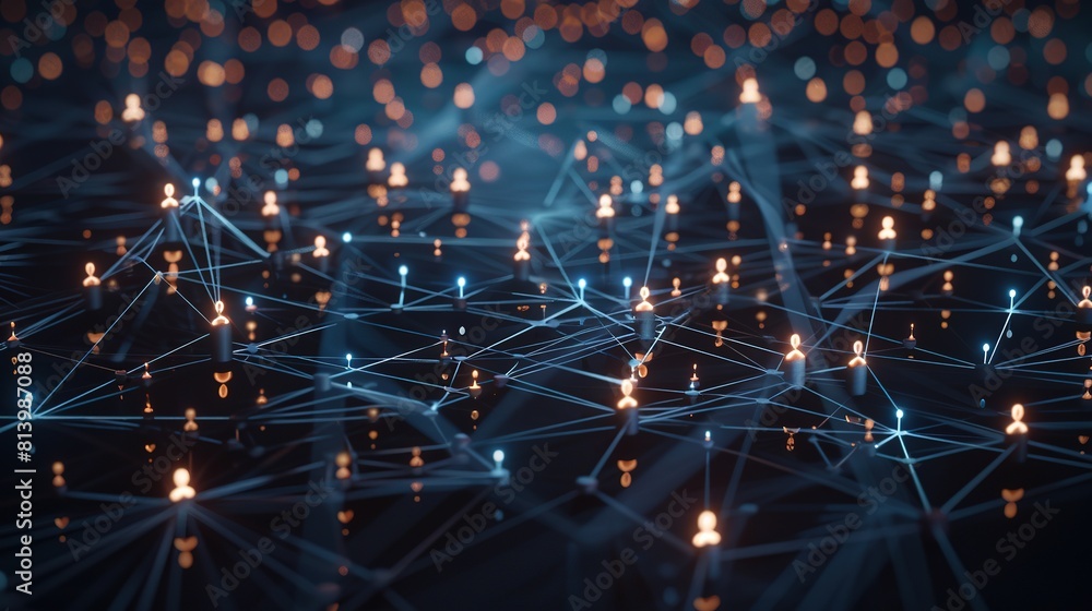 Obraz premium Social network connection concept Illustration of the AI community