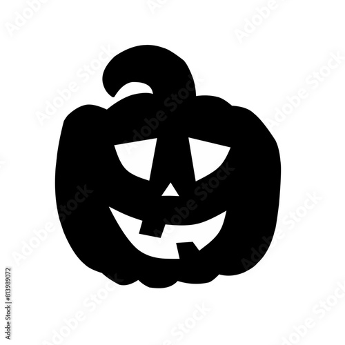 Halloween pumpkin silhouette set vector illustration.