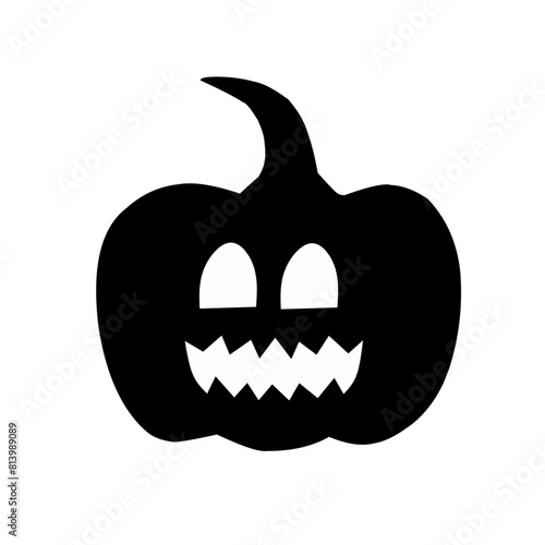 Halloween pumpkin silhouette set vector illustration.