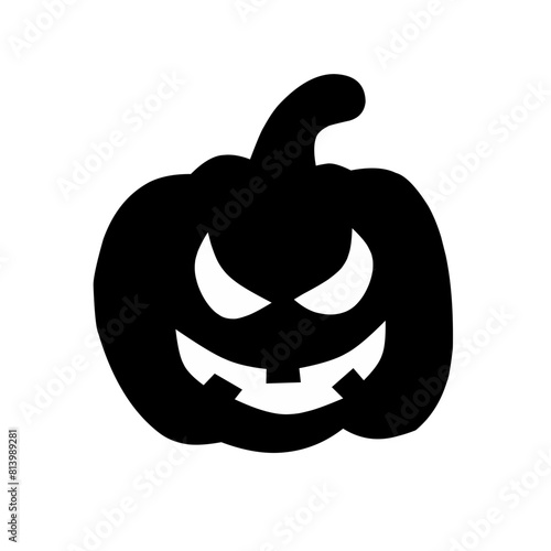 Halloween pumpkin silhouette set vector illustration.