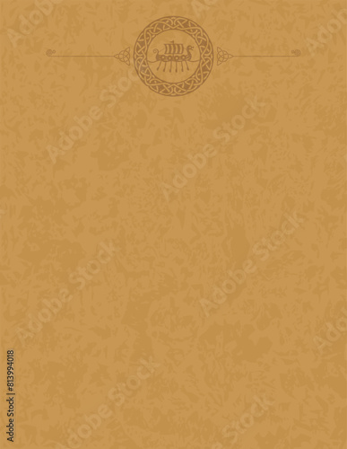 Vertical Letter 8.5 x 11 Parchment - Viking Ring and Ship