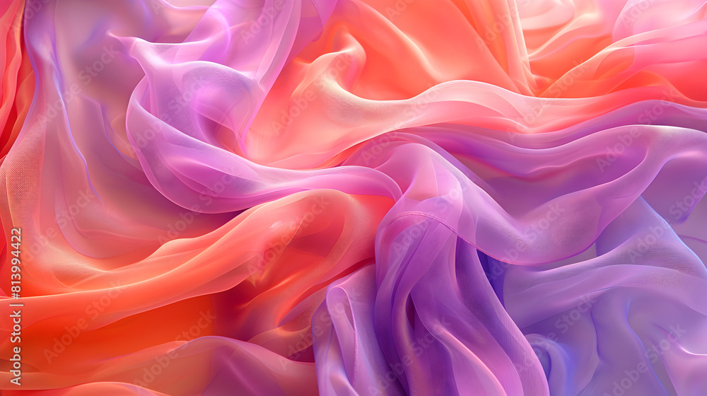 A colorful piece of fabric with a purple and orange swirl A colorful piece of fabric with a purple and orange swirl