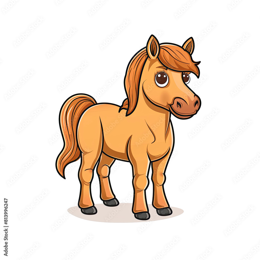 A Cute Horse Cartoon, Cartoon Illustration A Cute Horse Cartoon, Cartoon Illustration