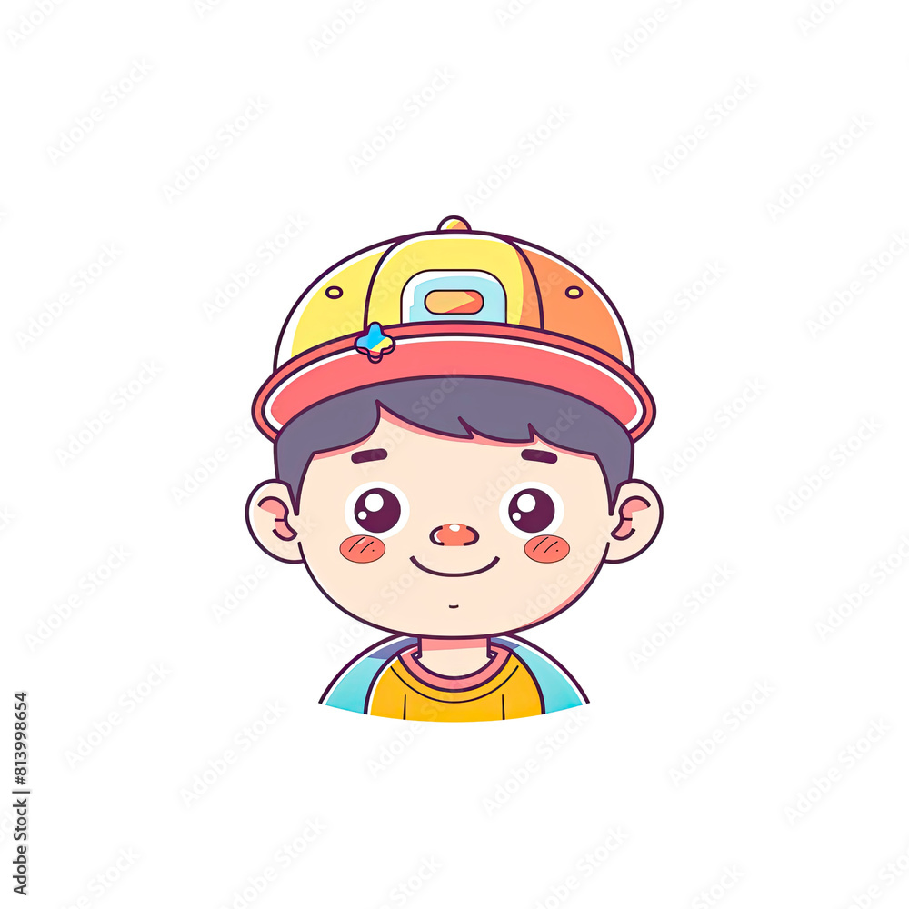 A Cartoon Character With A Cute Face, Cartoon Illustration A Cartoon Character With A Cute Face, Cartoon Illustration
