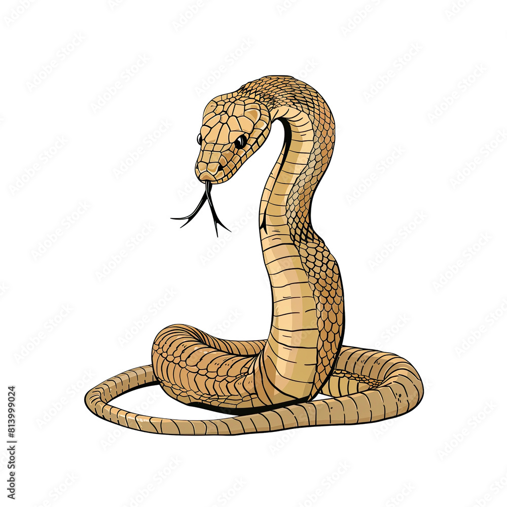 Fototapeta premium A Cartoon Cobra Snake, Cartoon Illustration