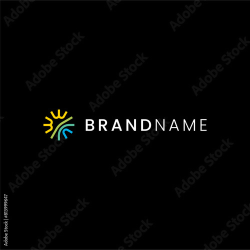 modern sun logo concept for solar energy company