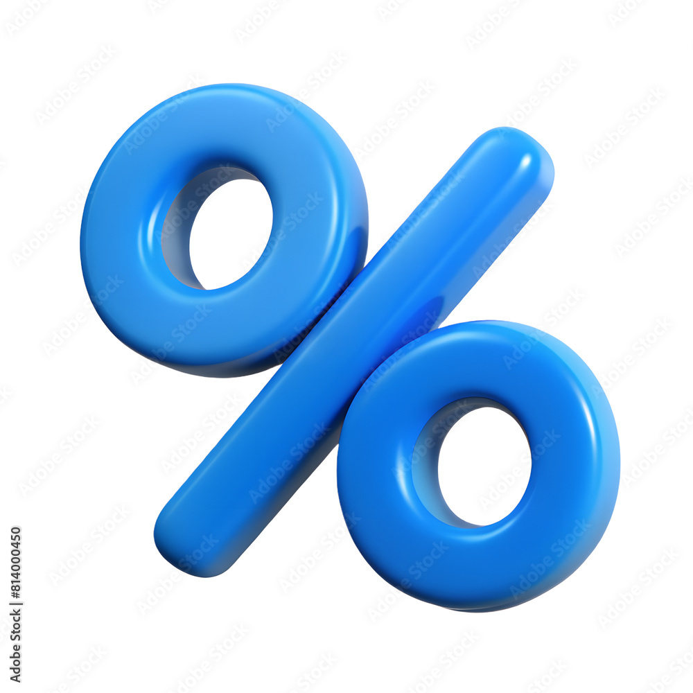 Blue 3d sign percent discount on isolated background Blue 3d sign percent discount on isolated background
