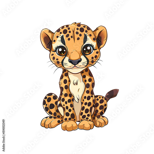 A Cute Baby Cheetah Cartoon  Cartoon Illustration