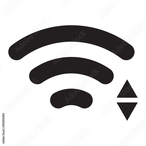 WIFI icon in black . WIFI icon. WIFI  vector illustration for the internet hotspot access button. vector illustration.
