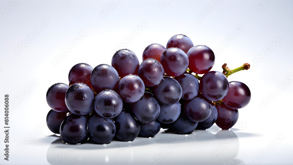 Purple grapes isolated on white background 